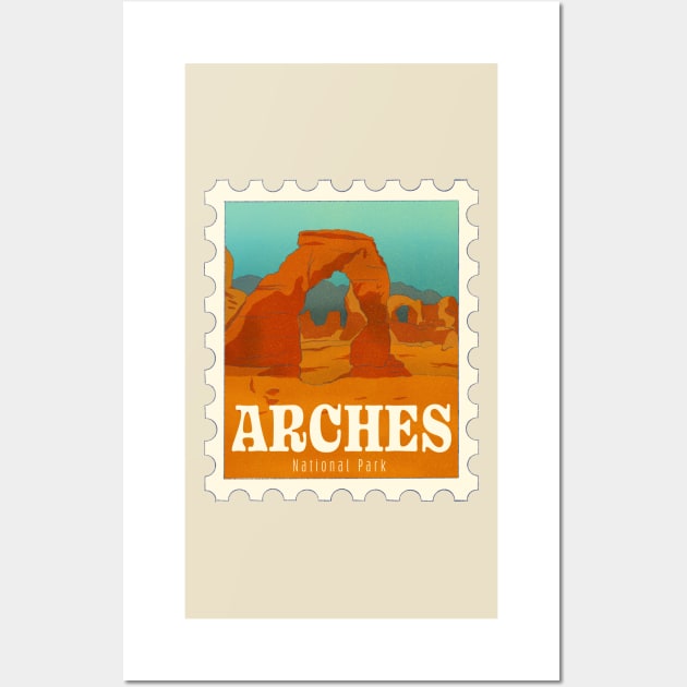 Arches National Park Stamp Wall Art by adrienne-makes